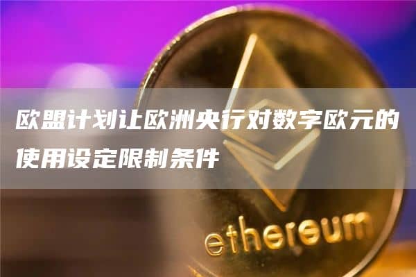 欧盟计划让欧洲央行对数字欧元的使用设定限制条件
