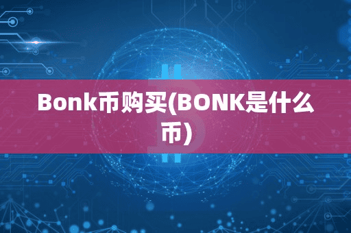 Bonk币购买(BONK是什么币)